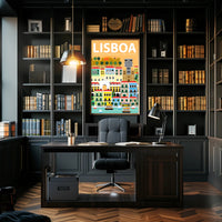 Lisbon Art Deco Travel Poster PosterGoat