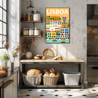 Lisbon Art Deco Travel Poster PosterGoat