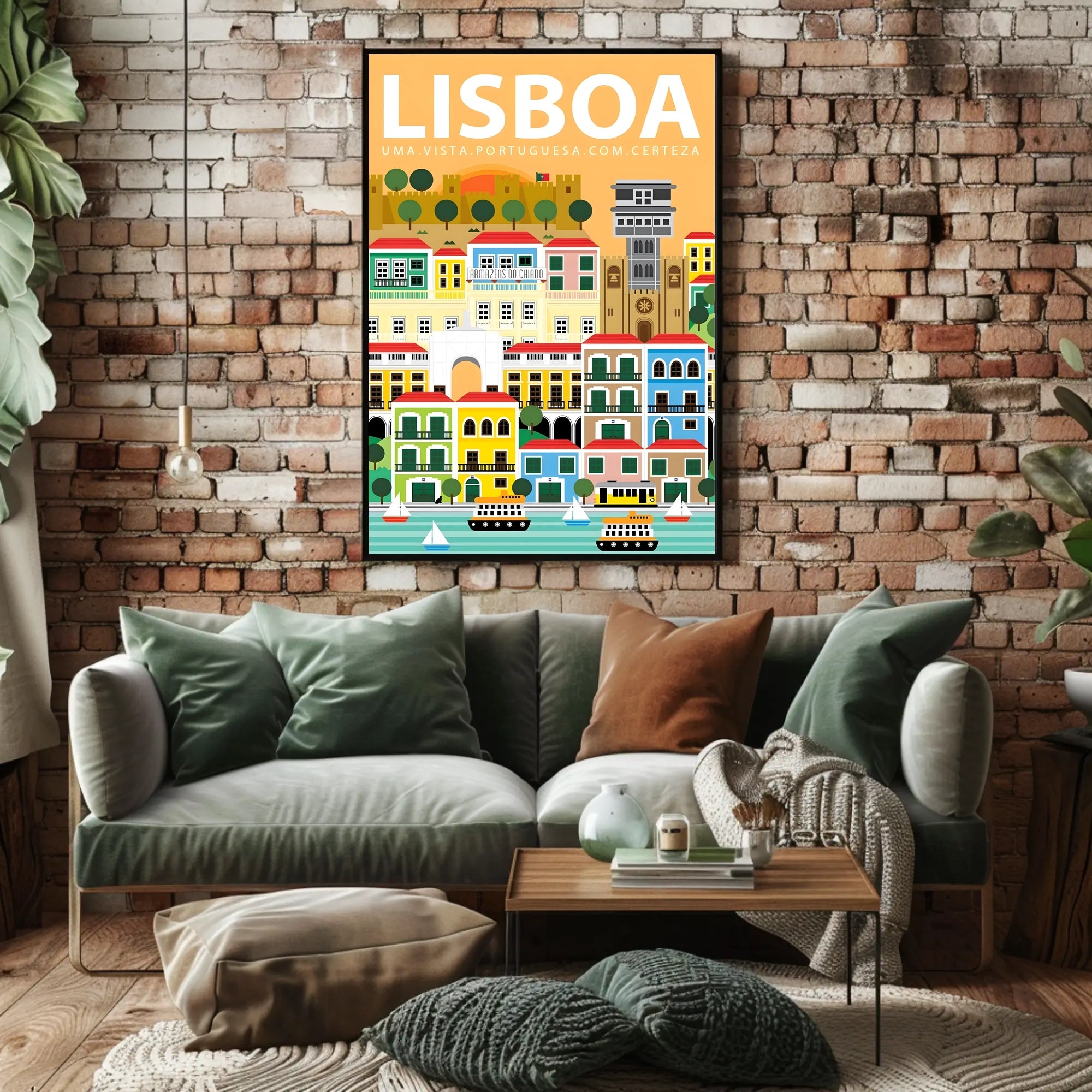 Lisbon Art Deco Travel Poster PosterGoat