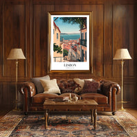 Lisbon Vintage Travel Art Scene Travel Poster PosterGoat