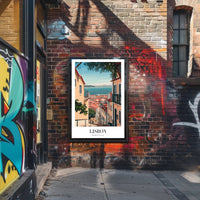Lisbon Vintage Travel Art Scene Travel Poster PosterGoat