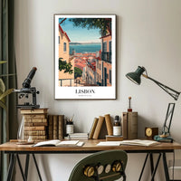 Lisbon Vintage Travel Art Scene Travel Poster PosterGoat