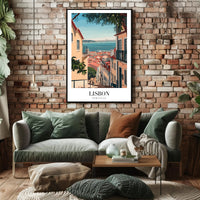 Lisbon Vintage Travel Art Scene Travel Poster PosterGoat