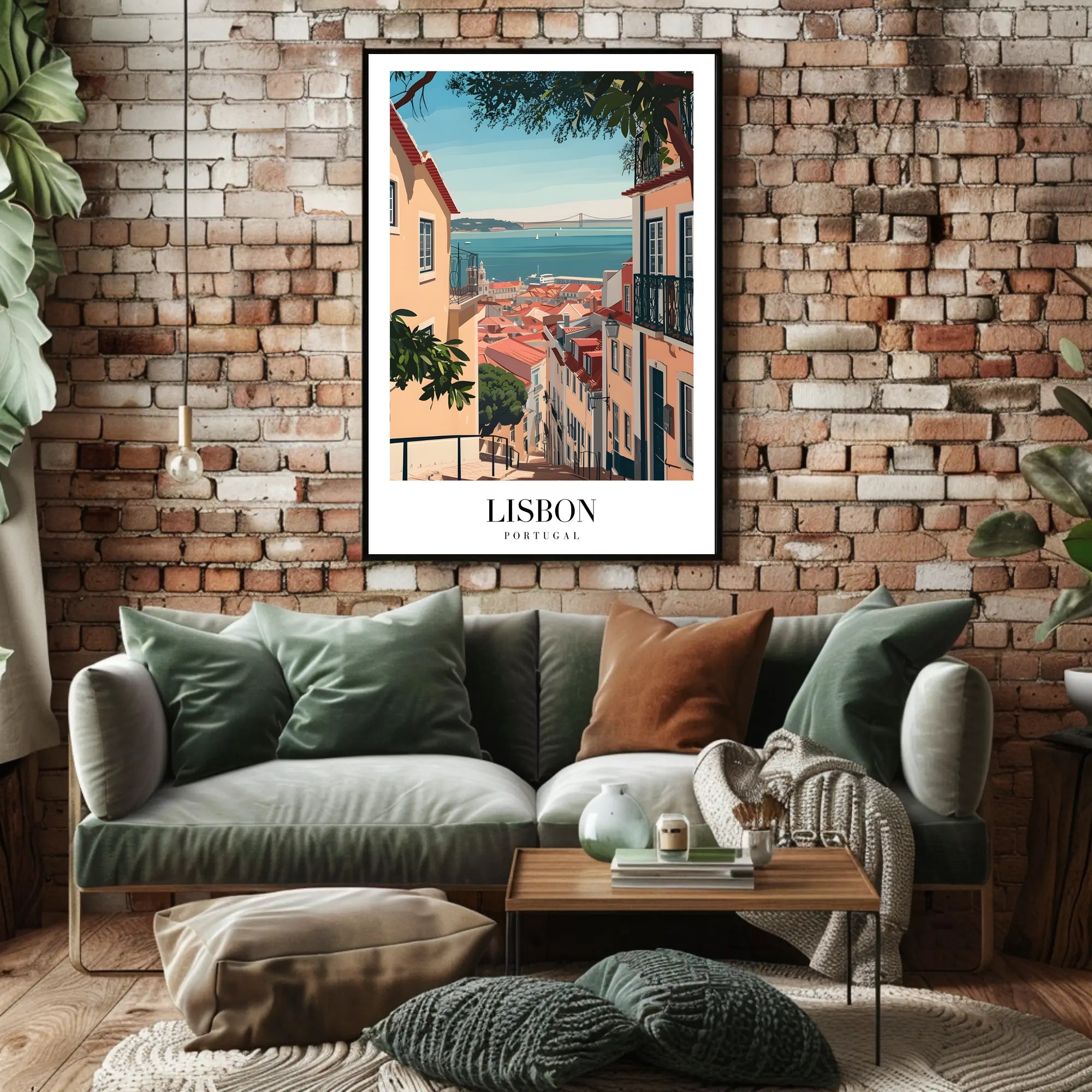 Lisbon Vintage Travel Art Scene Travel Poster PosterGoat
