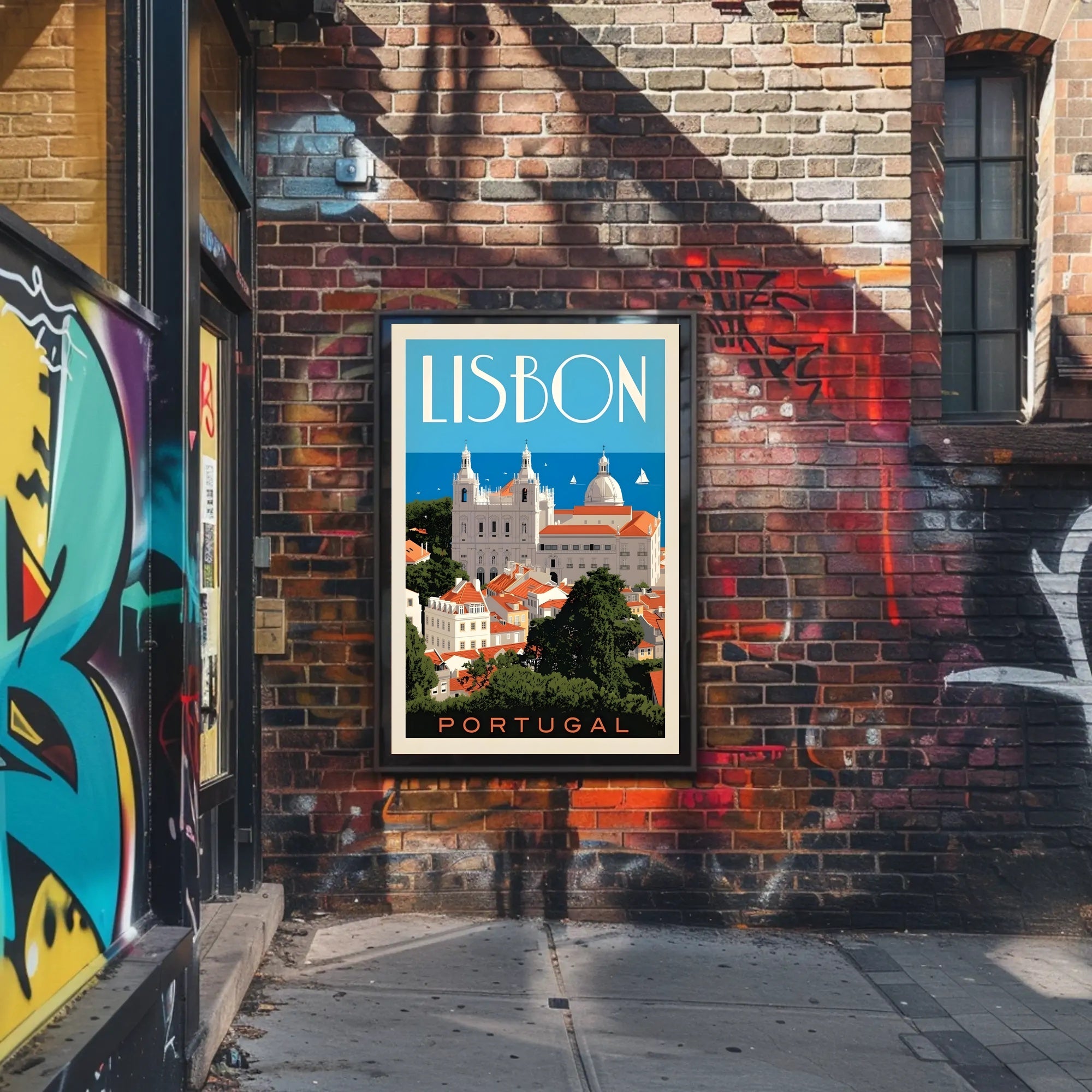 Lisbon Vintage Travel Poster - Mid-Century Maritime Charm PosterGoat