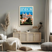 Lisbon Vintage Travel Poster - Mid-Century Maritime Charm PosterGoat