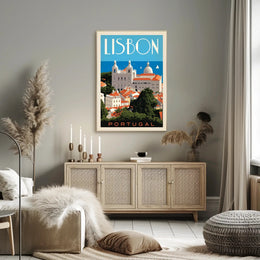 Lisbon Vintage Travel Poster - Mid-Century Maritime Charm PosterGoat