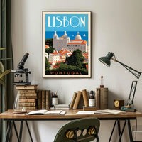 Lisbon Vintage Travel Poster - Mid-Century Maritime Charm PosterGoat