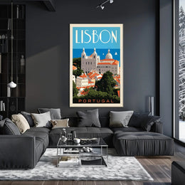 Lisbon Vintage Travel Poster - Mid-Century Maritime Charm PosterGoat
