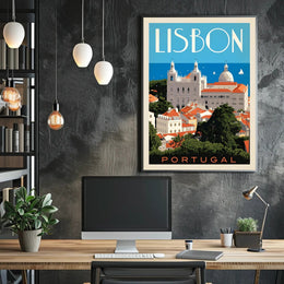 Lisbon Vintage Travel Poster - Mid-Century Maritime Charm PosterGoat