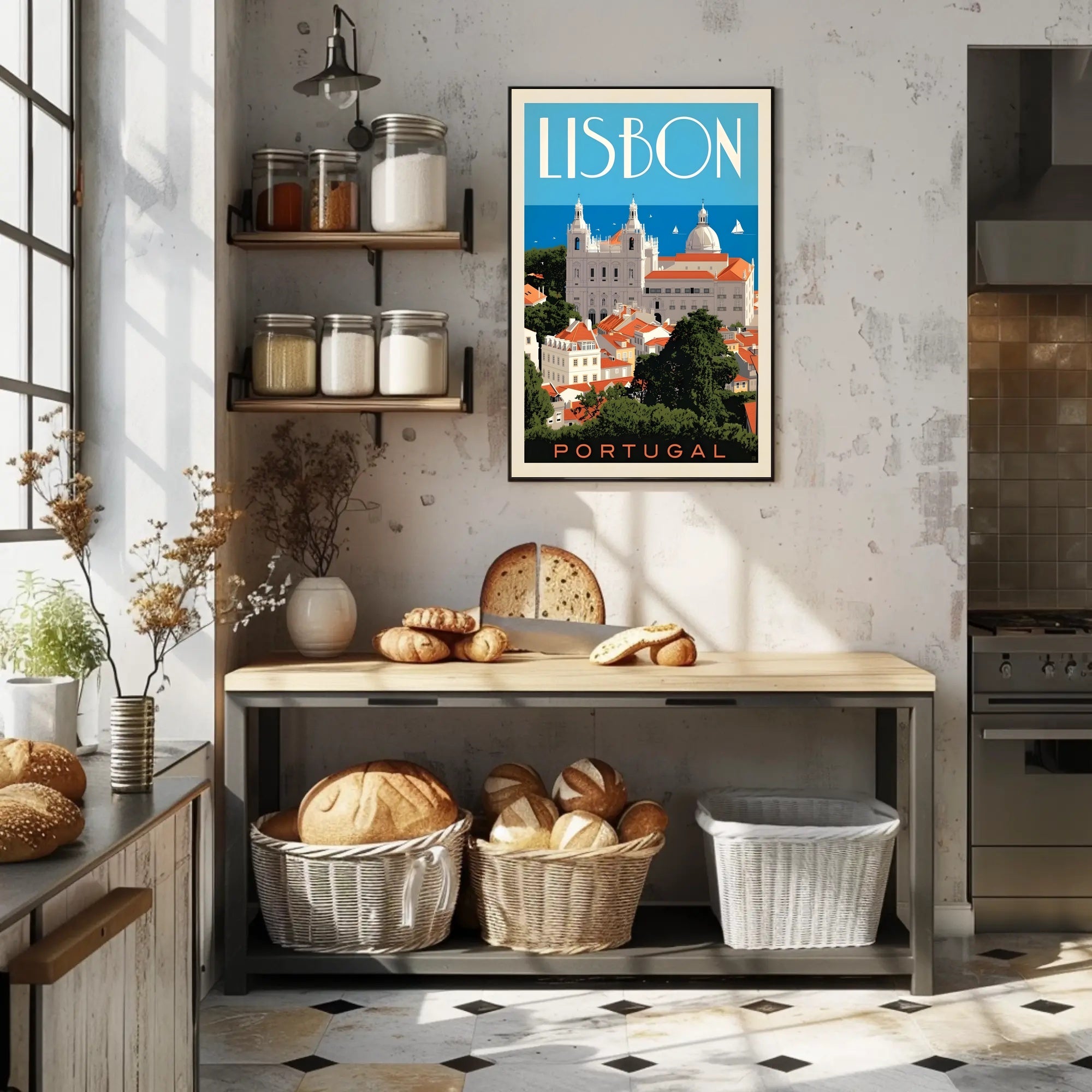 Lisbon Vintage Travel Poster - Mid-Century Maritime Charm PosterGoat