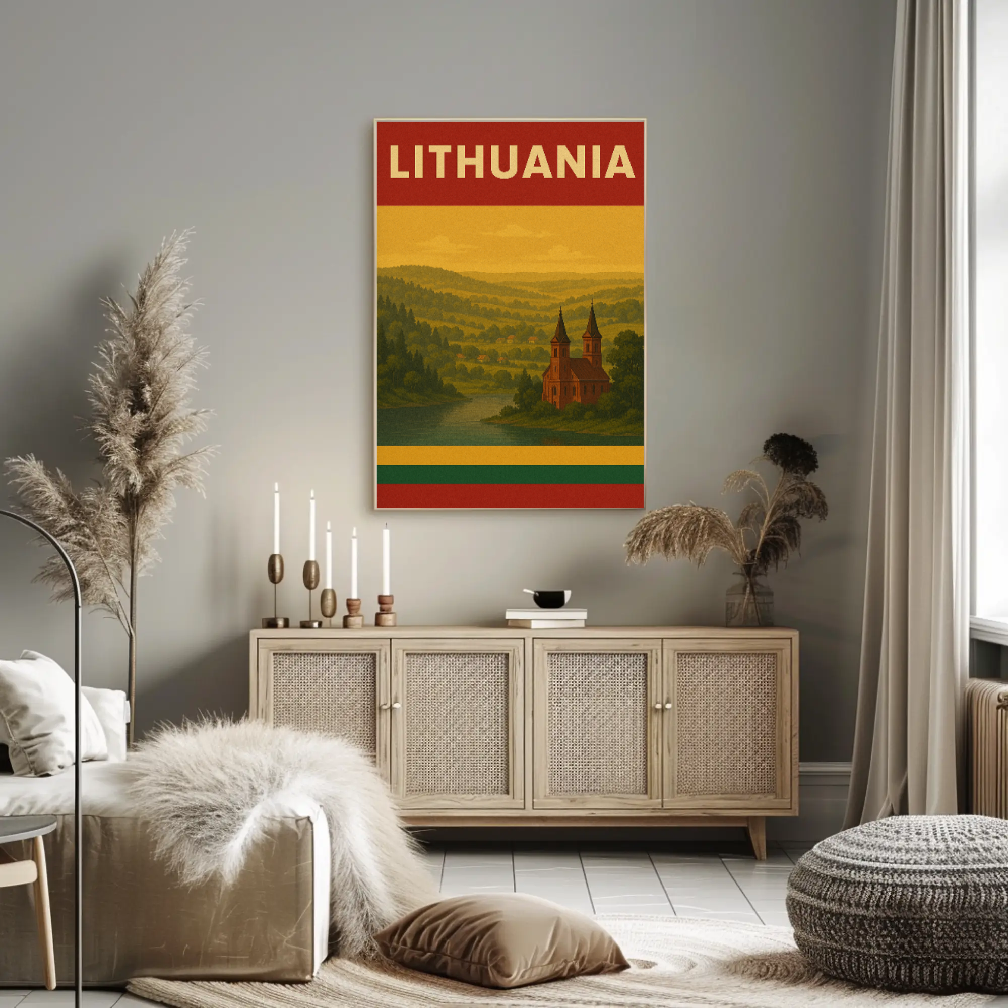 Lithuania Scenic View Vintage Travel Poster PosterGoat