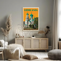 Lithuanian Landmark Vintage Travel Poster PosterGoat