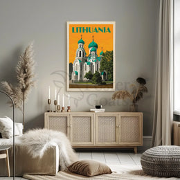 Lithuanian Landmark Vintage Travel Poster PosterGoat