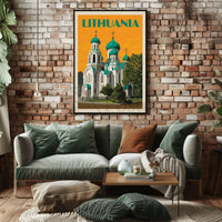 Lithuanian Landmark Vintage Travel Poster PosterGoat
