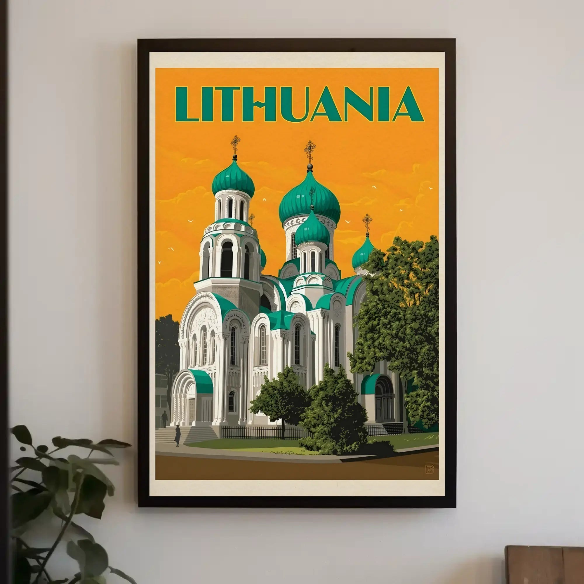 Lithuanian Landmark Vintage Travel Poster PosterGoat