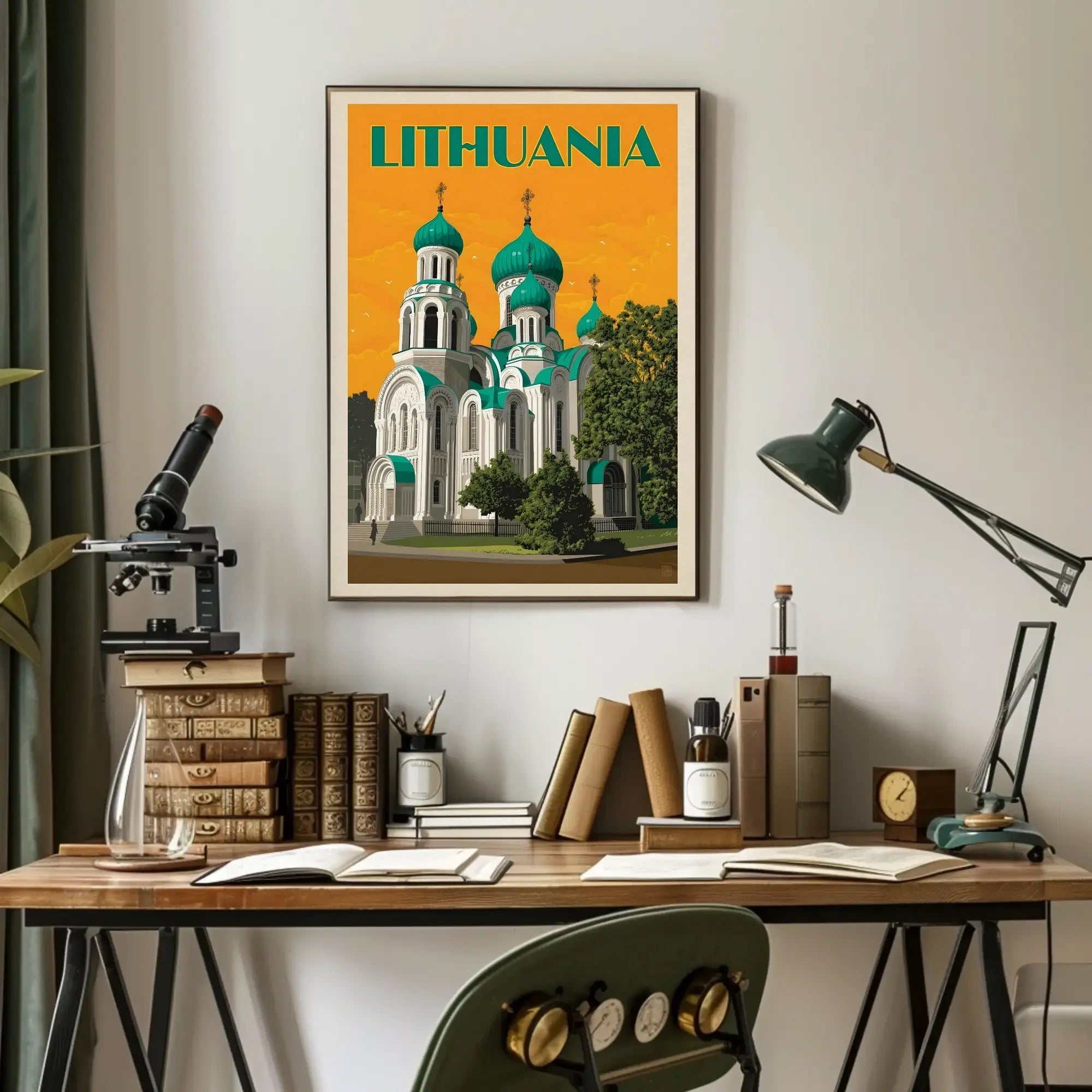 Lithuanian Landmark Vintage Travel Poster PosterGoat
