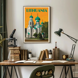 Lithuanian Landmark Vintage Travel Poster PosterGoat