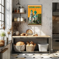 Lithuanian Landmark Vintage Travel Poster PosterGoat