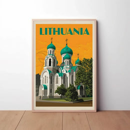 Lithuanian Landmark Vintage Travel Poster PosterGoat