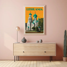 Lithuanian Landmark Vintage Travel Poster PosterGoat