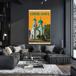 Lithuanian Landmark Vintage Travel Poster PosterGoat