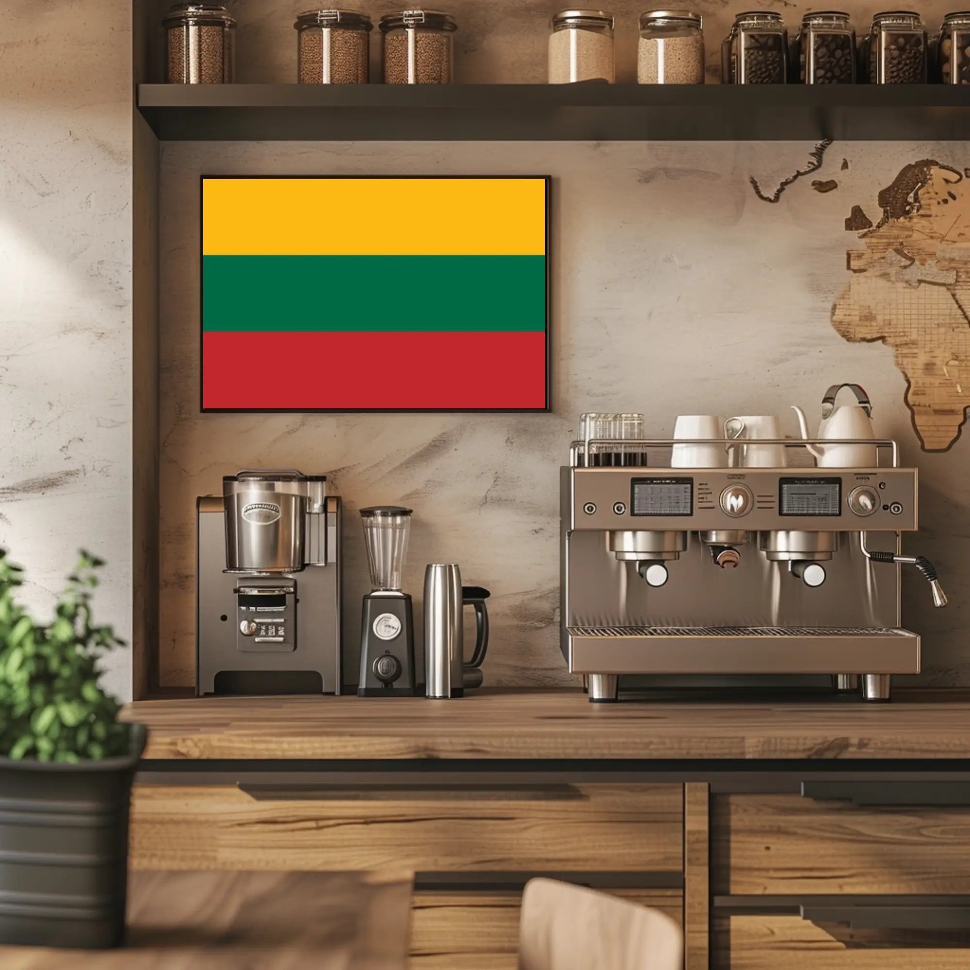 Lithuanian National Flag Bold Design Country Flag Poster PosterGoat