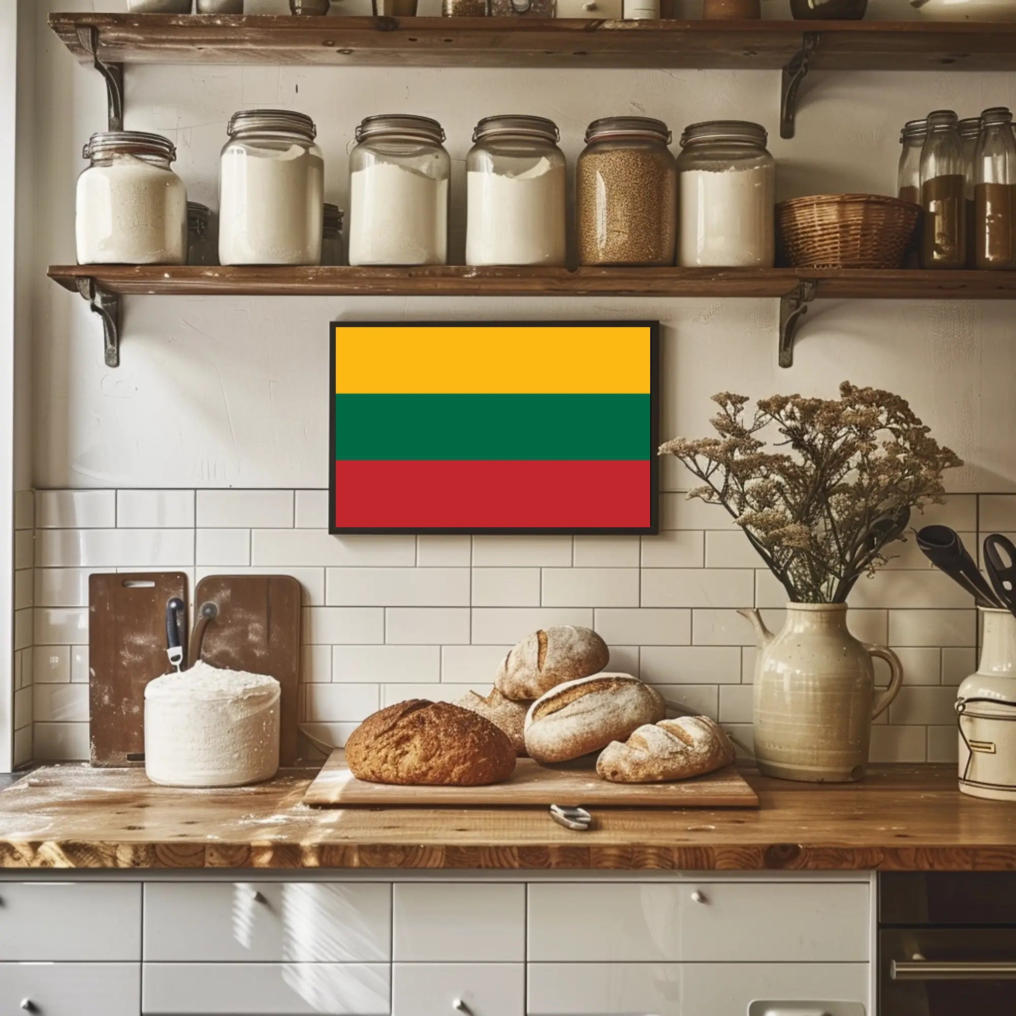 Lithuanian National Flag Bold Design Country Flag Poster PosterGoat