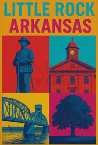 Little Rock Pop Art Travel Poster PosterGoat