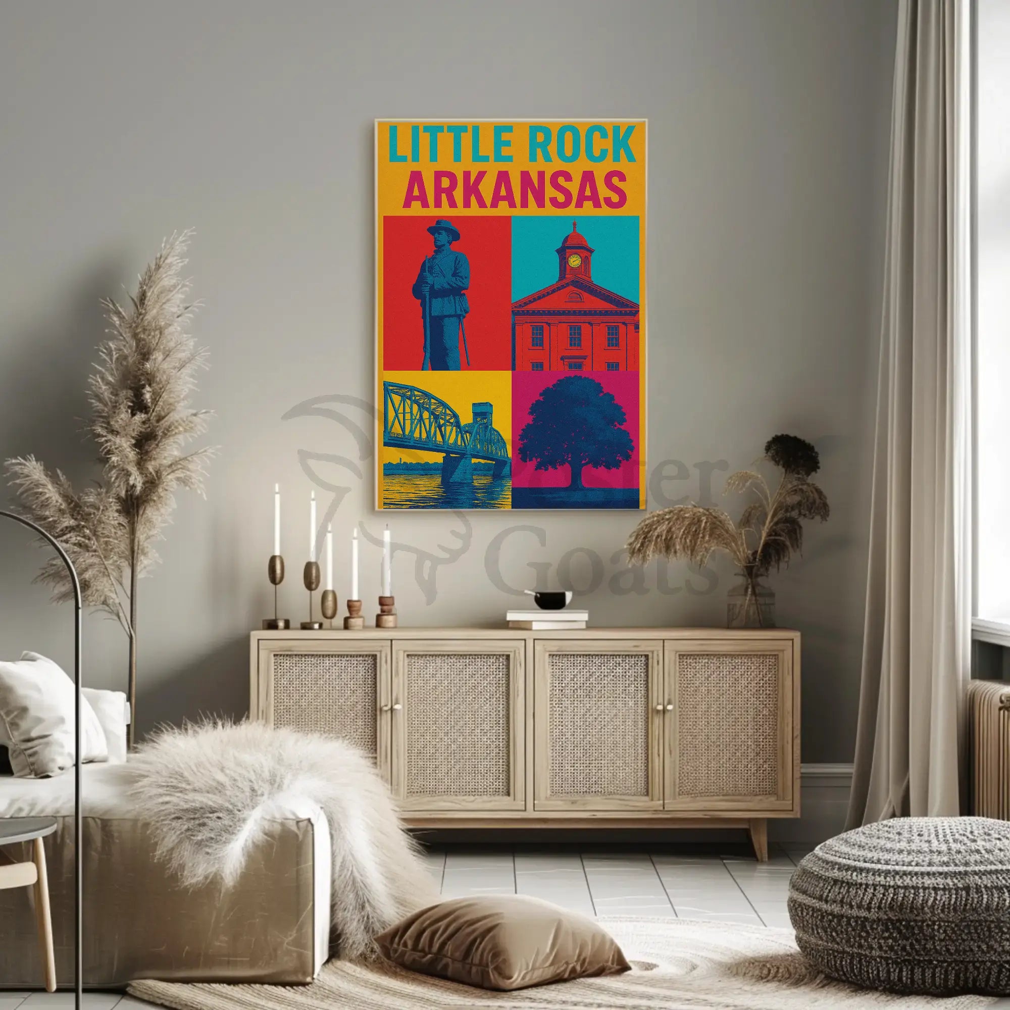 Little Rock Pop Art Travel Poster PosterGoat