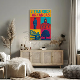 Little Rock Pop Art Travel Poster PosterGoat