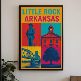 Little Rock Pop Art Travel Poster PosterGoat