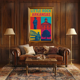 Little Rock Pop Art Travel Poster PosterGoat