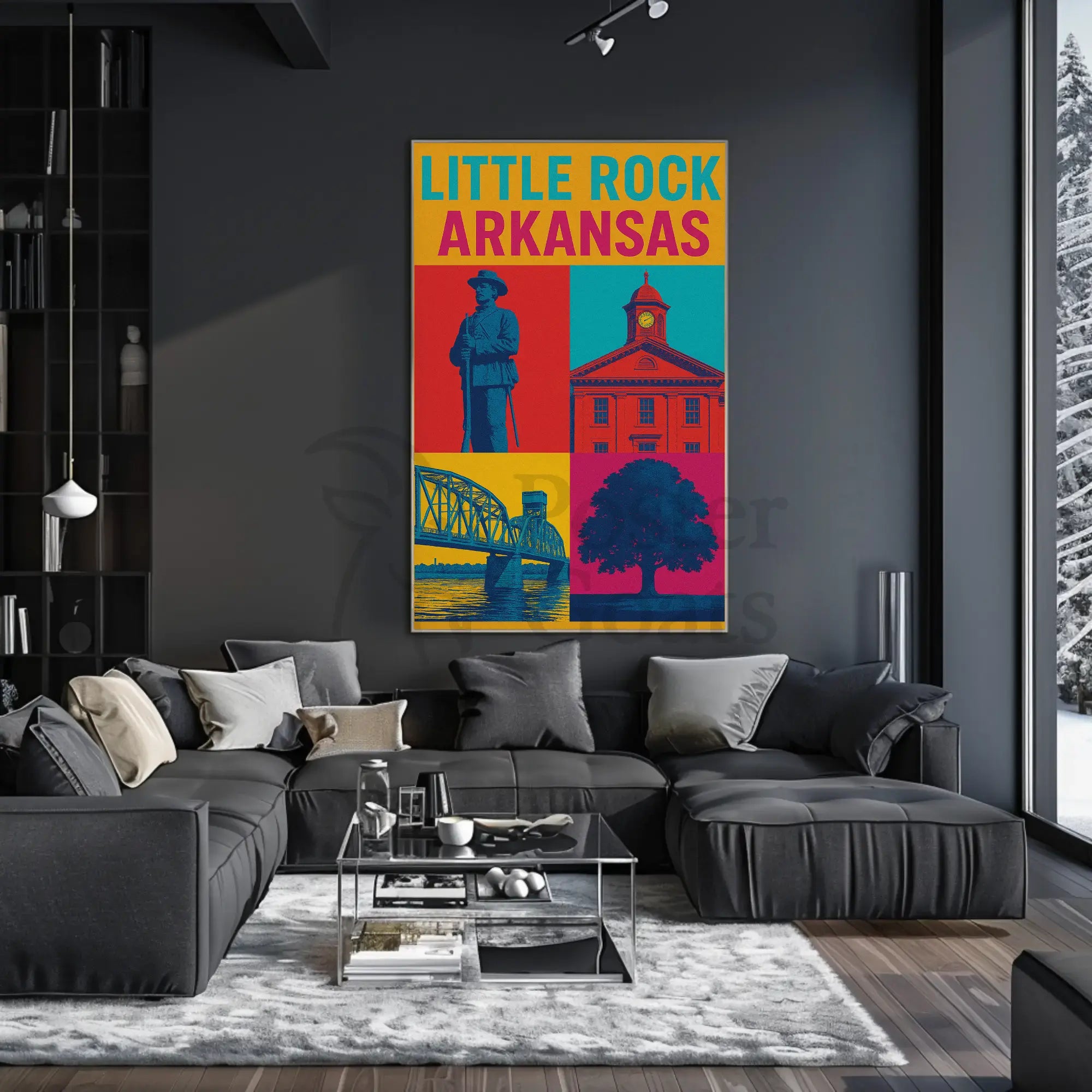 Little Rock Pop Art Travel Poster PosterGoat