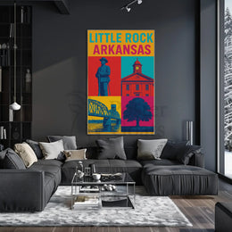 Little Rock Pop Art Travel Poster PosterGoat