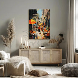 Lively Tropical Market Scene Vibrant Artistic Travel Poster PosterGoat
