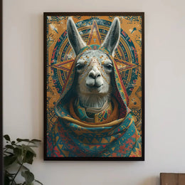Llama Andean Mystical Art Cultural or Heritage Poster PosterGoat