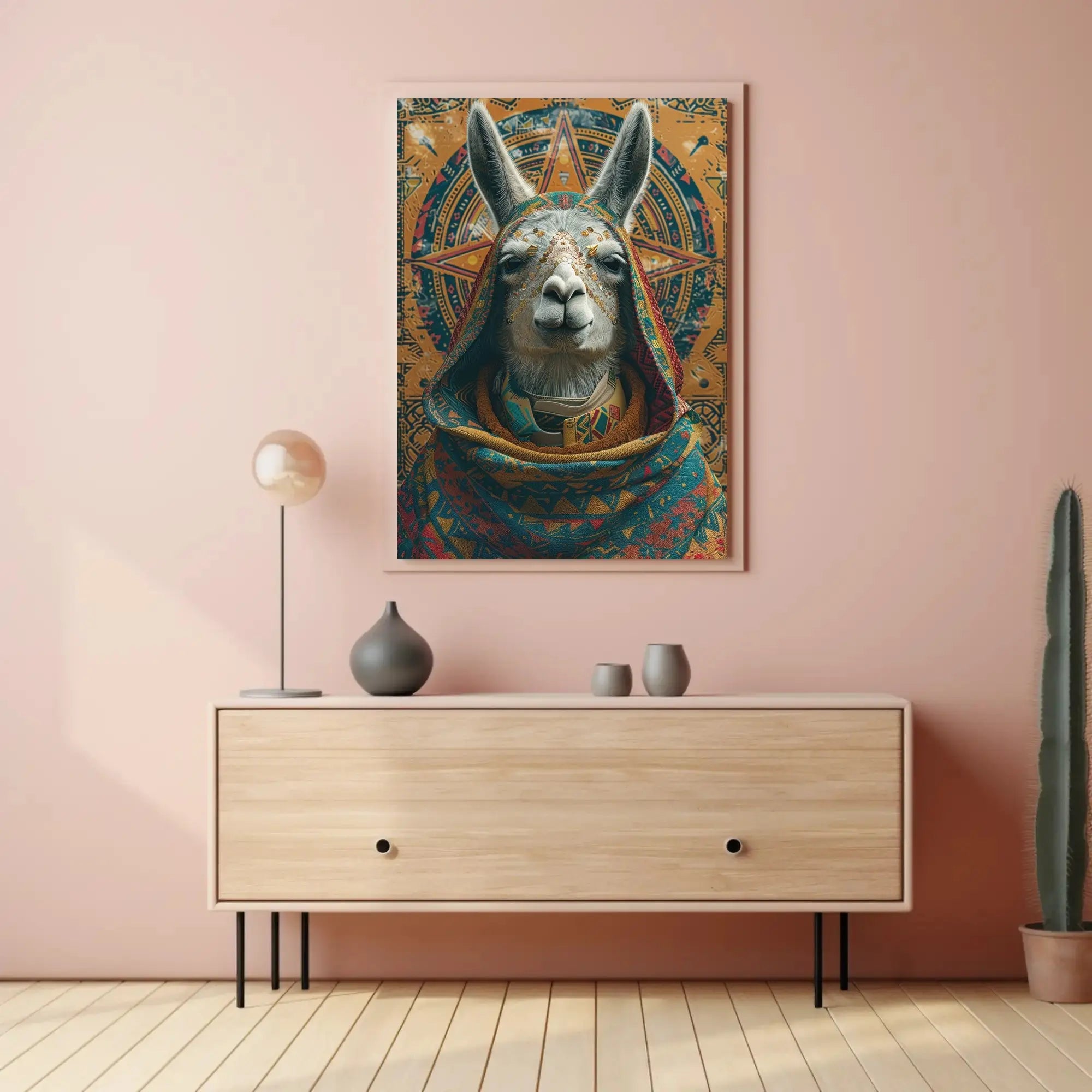 Llama Andean Mystical Art Cultural or Heritage Poster PosterGoat