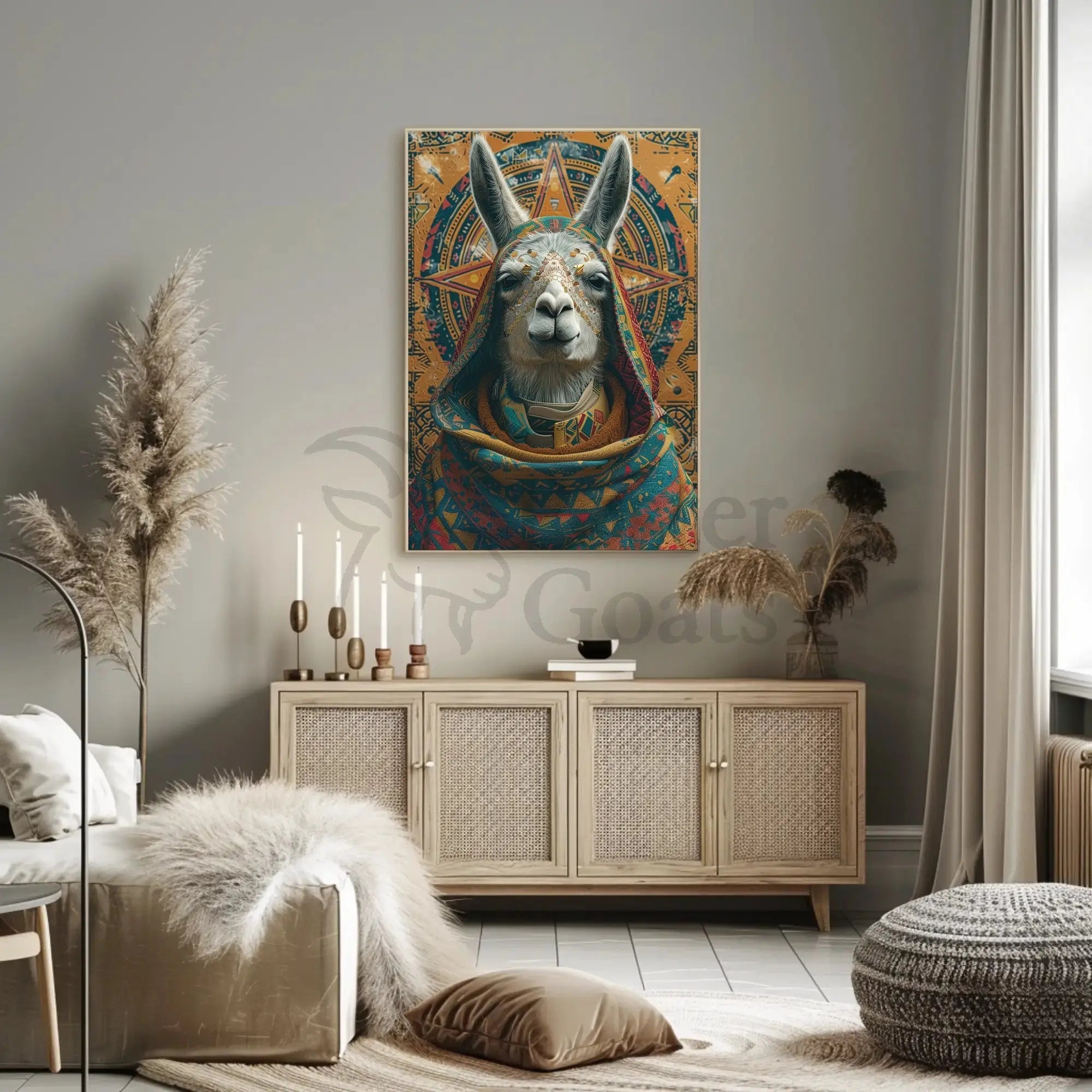 Llama Andean Mystical Art Cultural or Heritage Poster PosterGoat