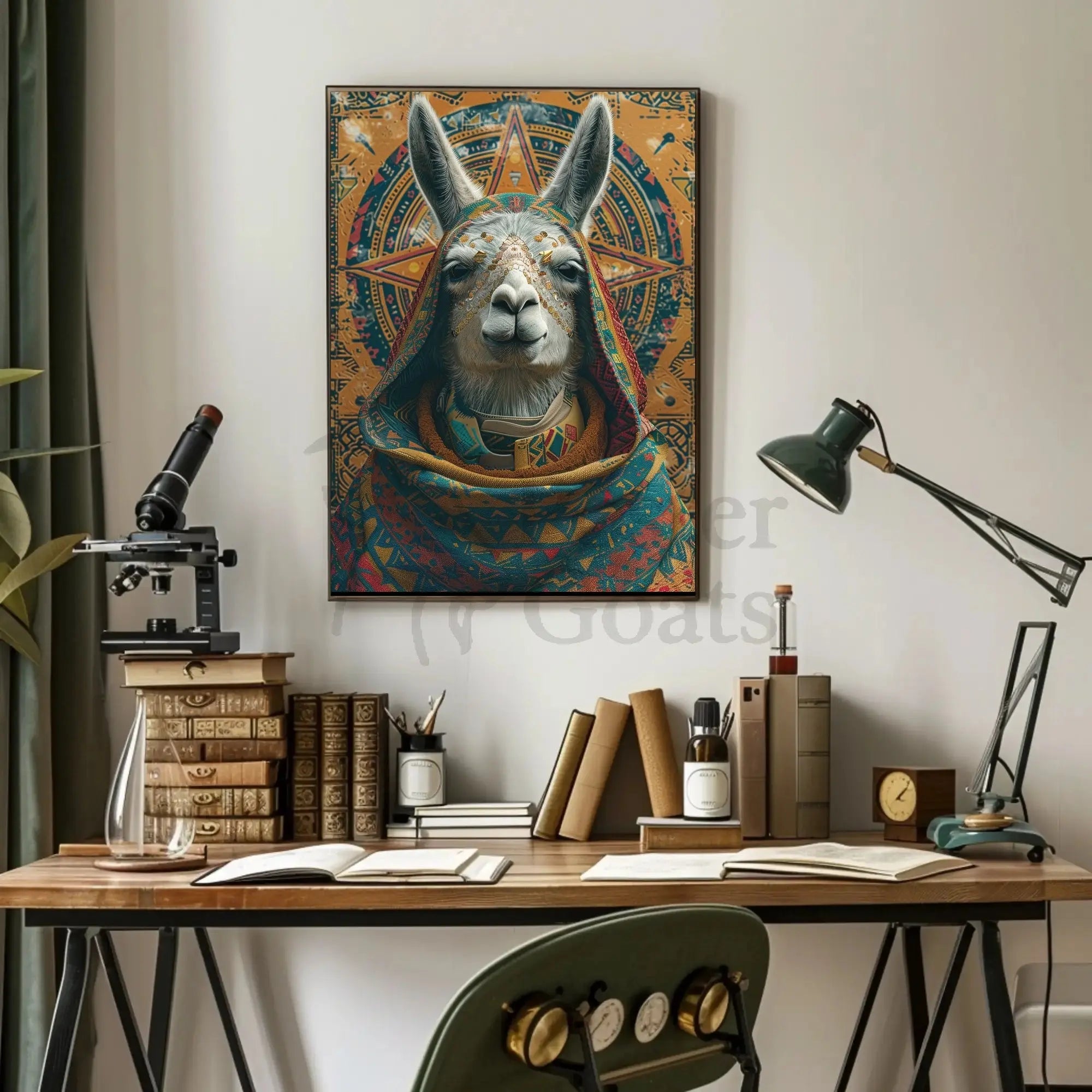Llama Andean Mystical Art Cultural or Heritage Poster PosterGoat