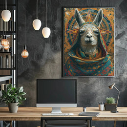 Llama Andean Mystical Art Cultural or Heritage Poster PosterGoat