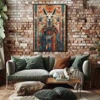 Llama in Rich Andean Patterns Cultural Poster PosterGoat