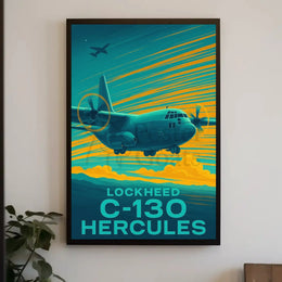 Lockheed C-130 Hercules Retro Military Recruitment Poster PosterGoat