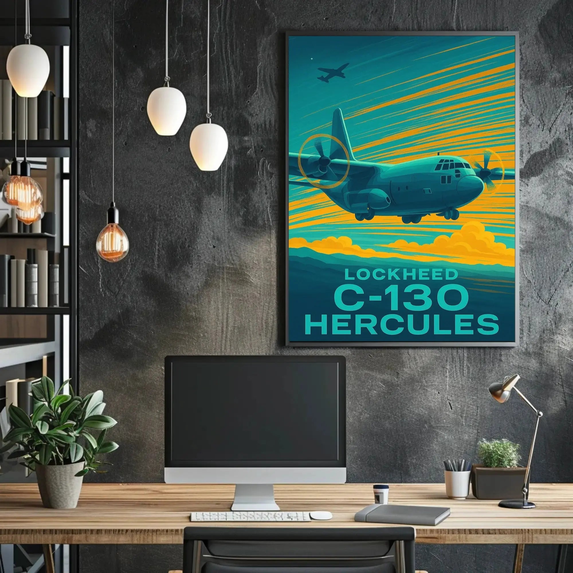 Lockheed C-130 Hercules Retro Military Recruitment Poster PosterGoat