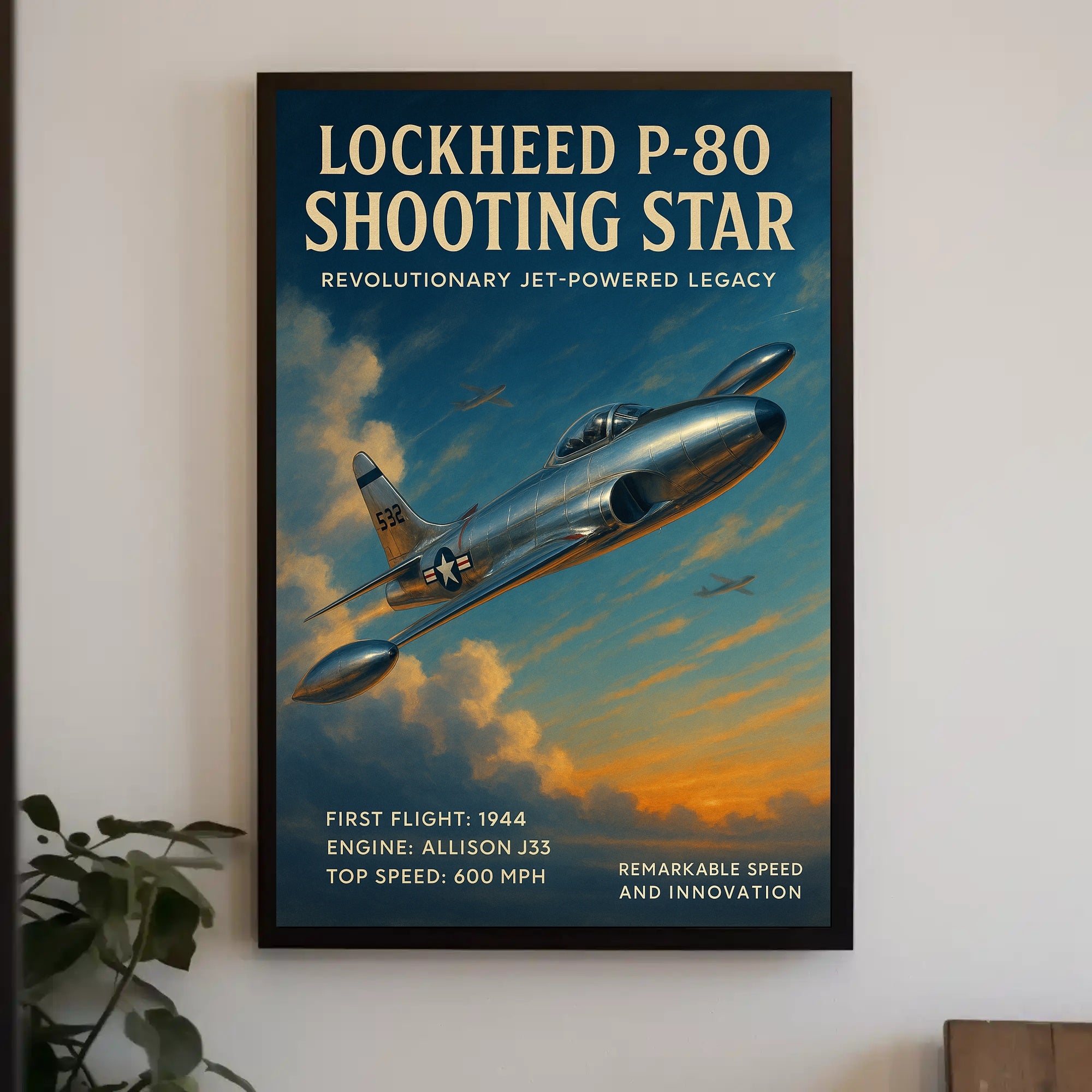 Lockheed P-80 Shooting Star Wall Art Print PosterGoat
