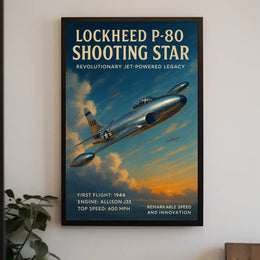 Lockheed P-80 Shooting Star Wall Art Print PosterGoat