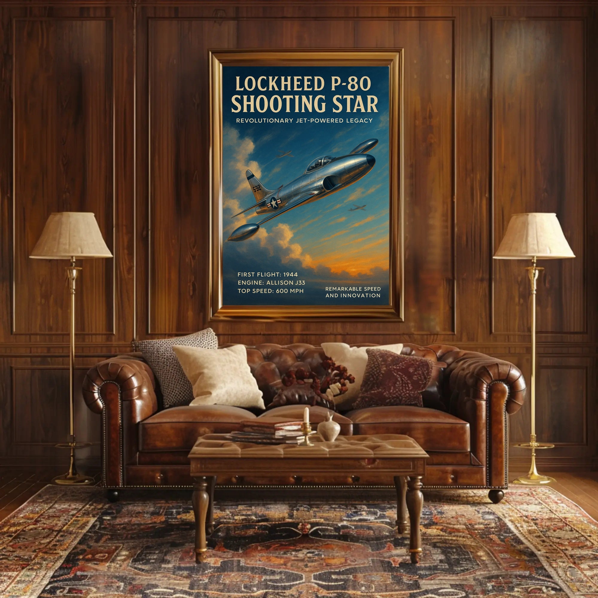 Lockheed P-80 Shooting Star Wall Art Print PosterGoat