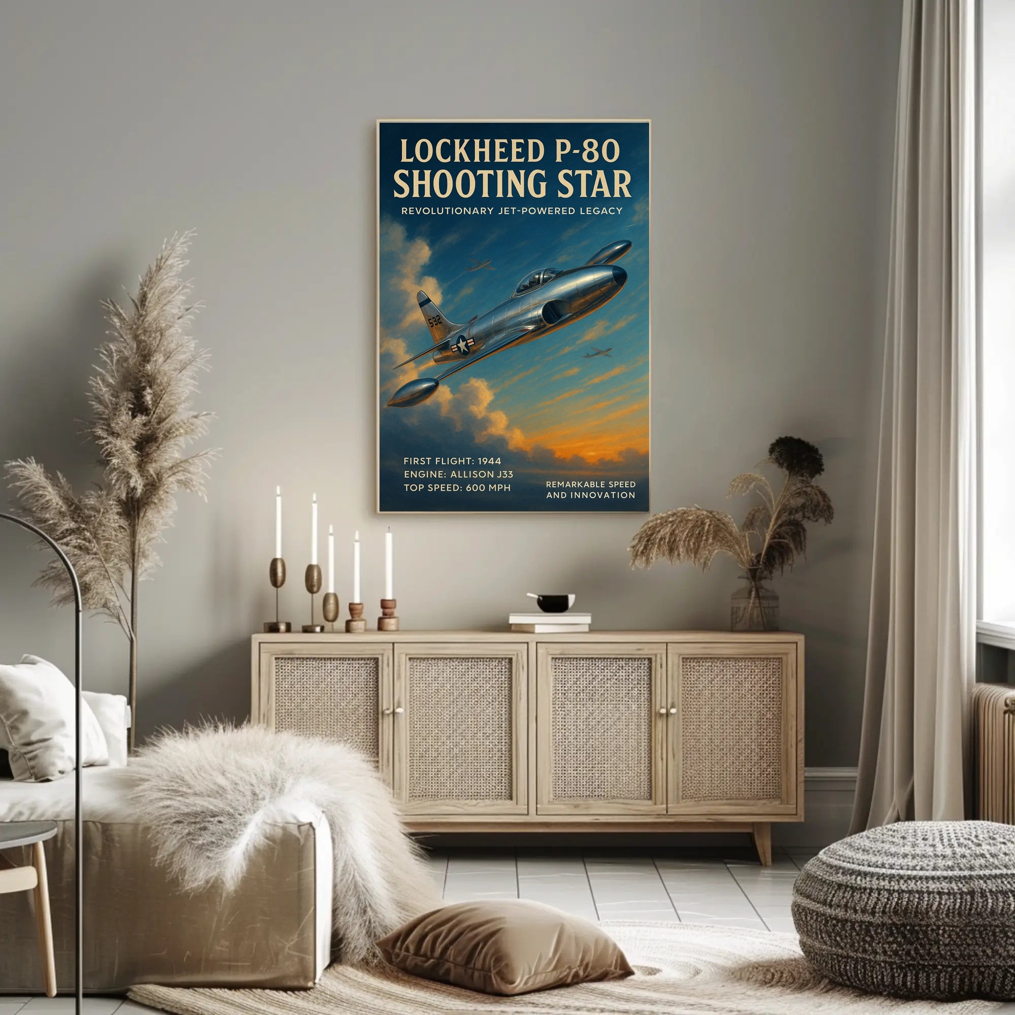 Lockheed P-80 Shooting Star Wall Art Print PosterGoat