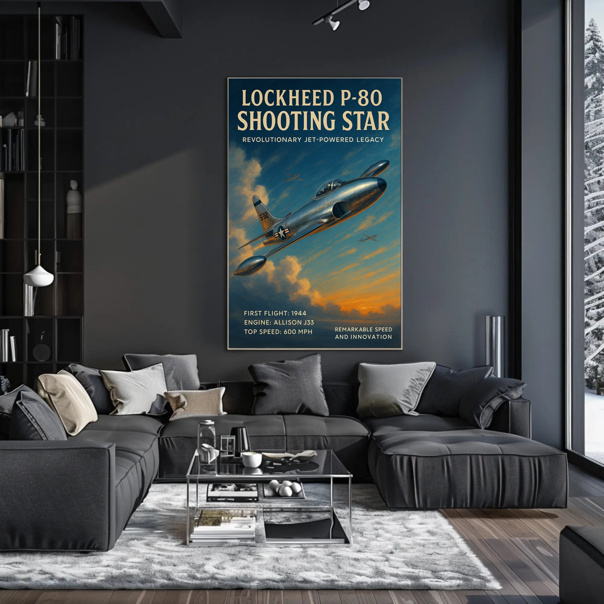 Lockheed P-80 Shooting Star Wall Art Print PosterGoat
