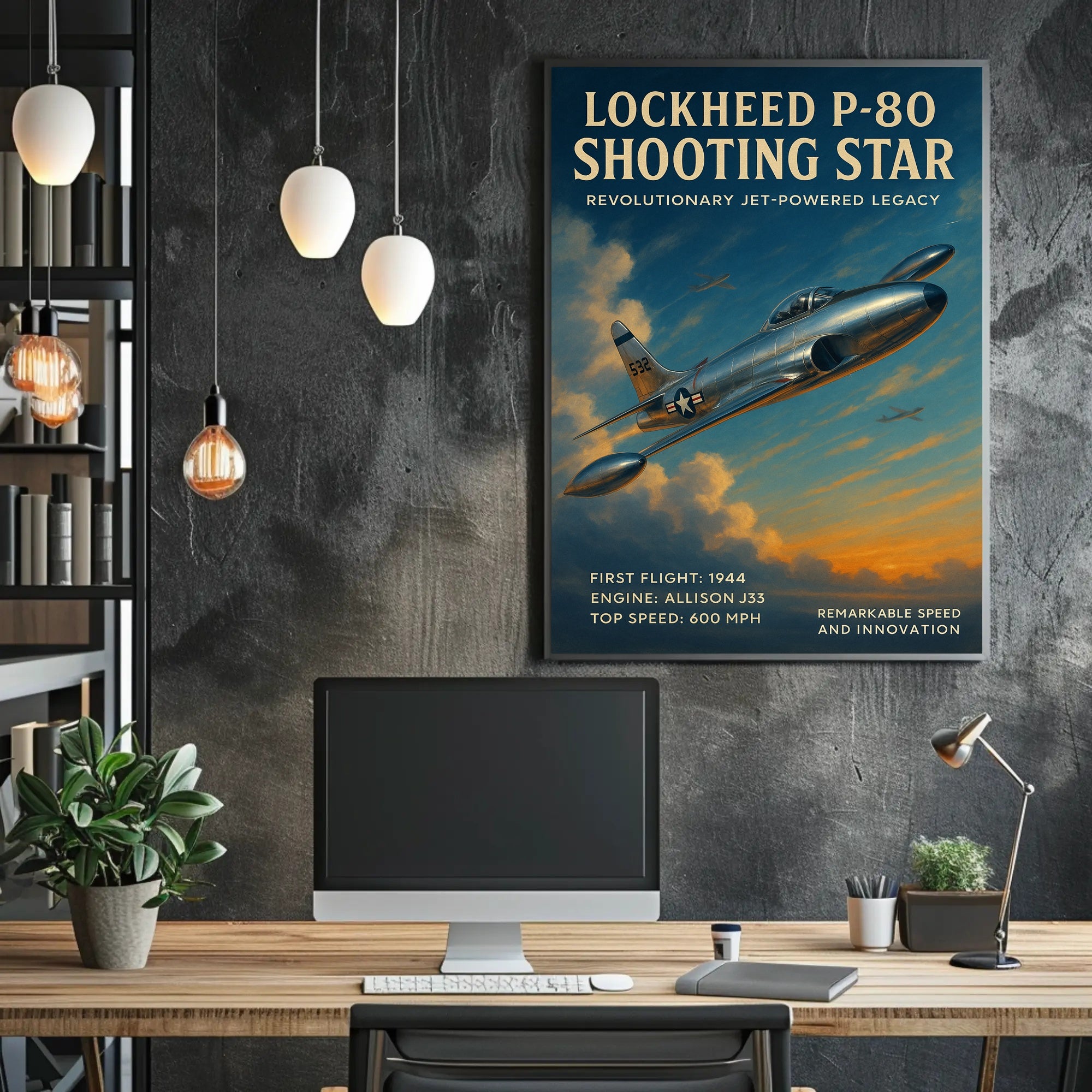 Lockheed P-80 Shooting Star Wall Art Print PosterGoat